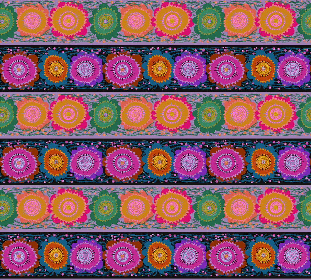 Pre-Order, Line Dance in Moonlight by Anna Maria from Perennial Borders Collection, Northcott, AMT135-84L, Anna Maria Textiles