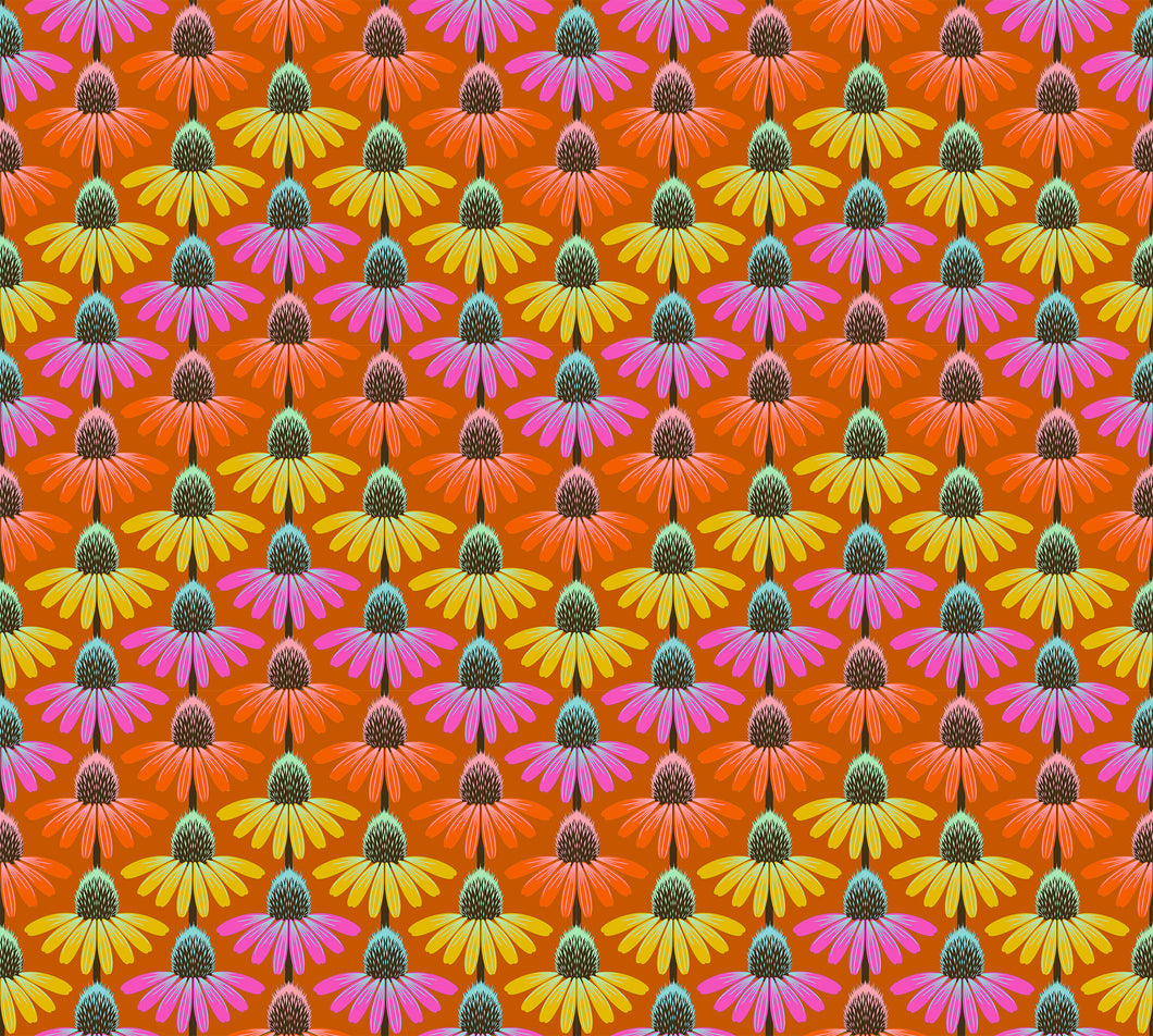 Pre-Order, Echinacea Rhythm in Fire by Anna Maria from Perennial Borders Collection, Northcott, AMT136-79V, Anna Maria Textiles