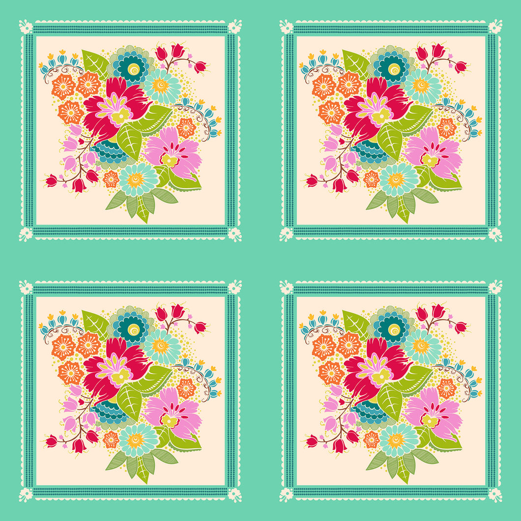 Pre-Order, Square Dance Panel in Bright by Anna Maria from Allegory Collection, Northcott, AMT144-64C