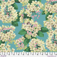 Load image into Gallery viewer, Mountain Laurel in Aqua from Nation of Flowers by Martha Negley for Freespirit, PWMN044.Aqua
