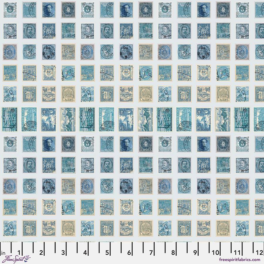 Stamps in Blue from Palette Blue by Tim Holtz for Freespirit, PWTH281.Blue