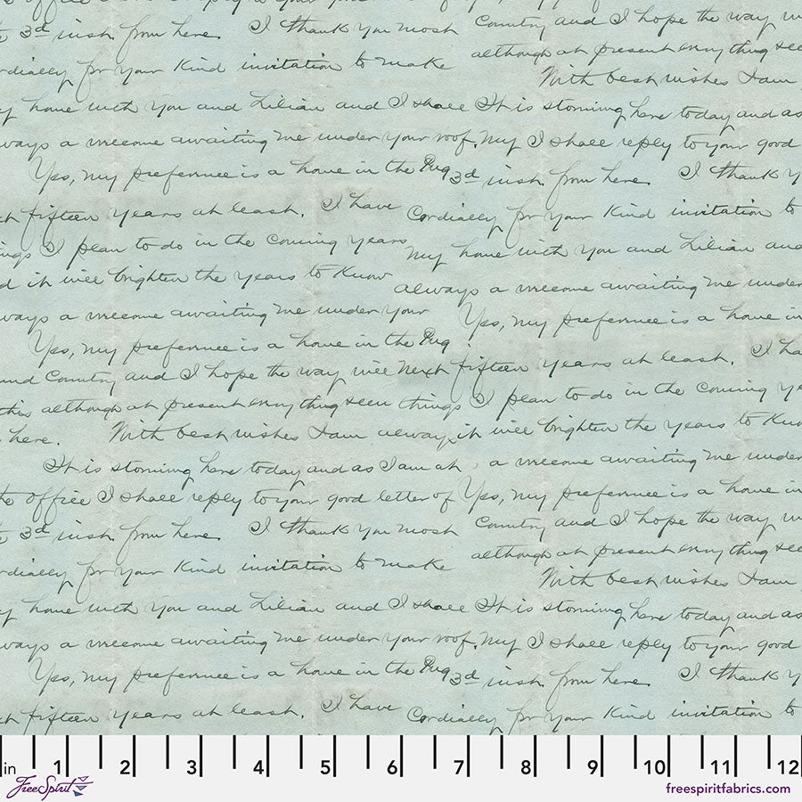 Spript in Blue from Palette Blue by Tim Holtz for Freespirit, PWTH284.Blue