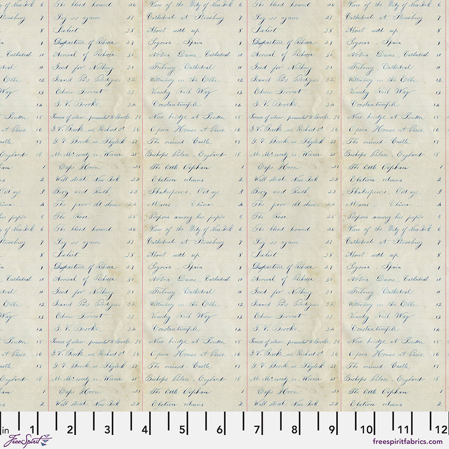 Ledger in Indigo from Palette Indigo by Tim Holtz for Freespirit, PWTH294.Indigo