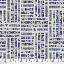 Load image into Gallery viewer, Typography in Indigo from Palette Indigo by Tim Holtz for Freespirit, PWTH295.Indigo
