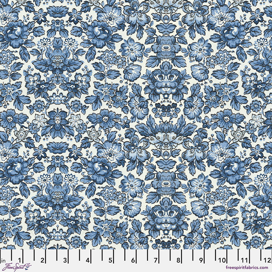 Wallpaper in Indigo from Palette Indigo by Tim Holtz for Freespirit, PWTH297.Indigo