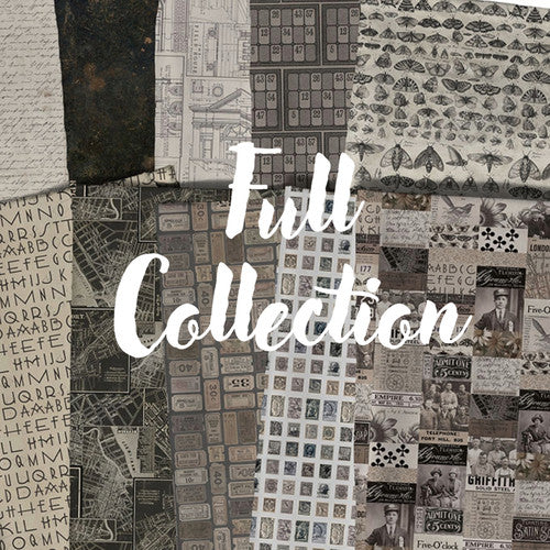 Pre-Order Eclectic Elements Palette Charcoal Fat Quarter Bundle by Tim Holtz for Freespirit Fabric