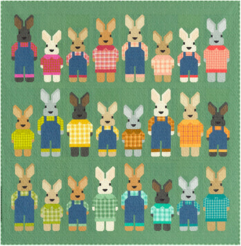 The Bunny Bunch Quilt Kit Featuring Kitchen Window Wovens by Elizabeth Hartman