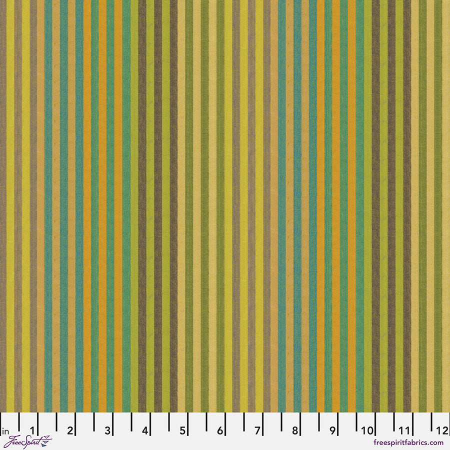 Pre-Order, Kaffe Fassett Woven Stripes, Caterpillar in Sprout