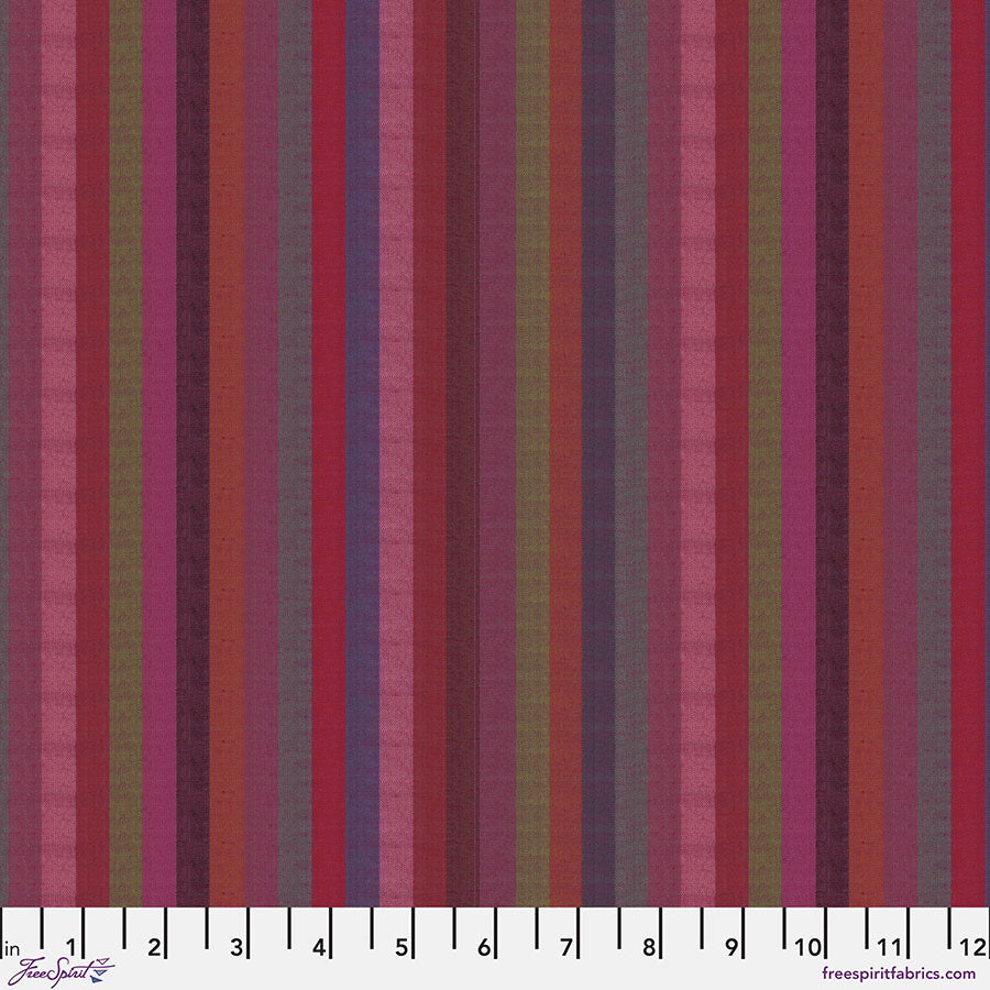 Pre-Order, Kaffe Fassett Woven Stripes, Narrow Stripes in Wine