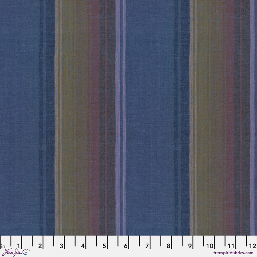 Pre-Order, Kaffe Fassett Woven Stripes, Exotic Stripe in Denim