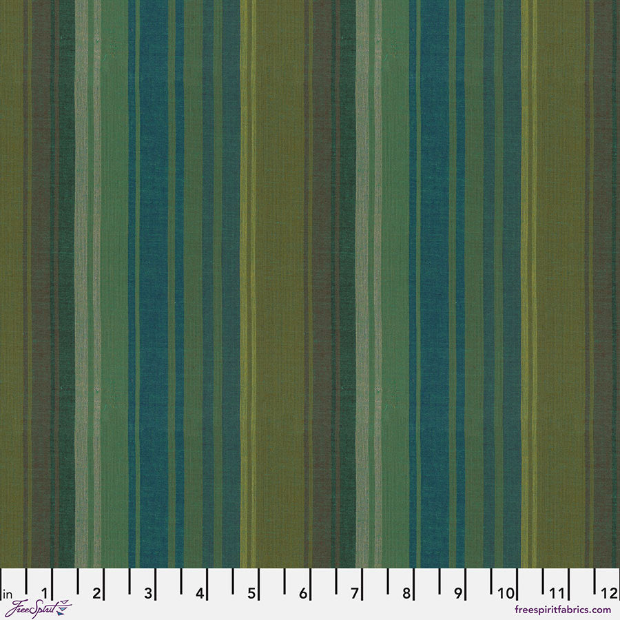 Pre-Order, Kaffe Fassett Woven Stripes, Exotic Stripe in Teal