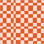 Load image into Gallery viewer, Pre-Order Kaleidoscope Checker in Mandarin/Blush by Annabel Wrigley, Windham Fabrics, 54120D-12
